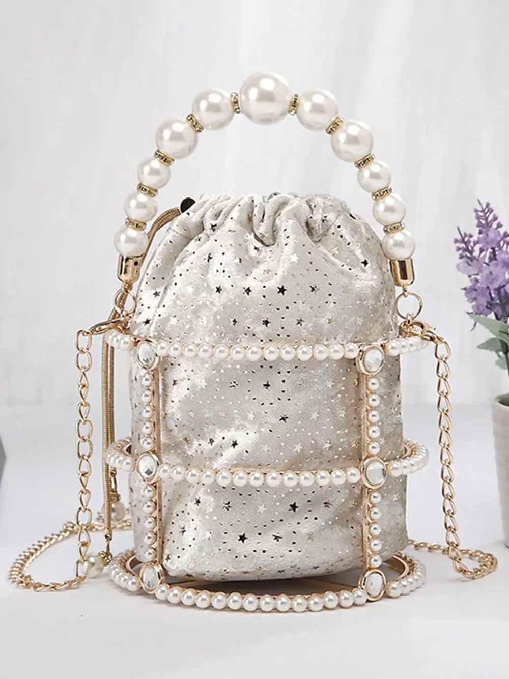 Pearl Bucket Hand Bag