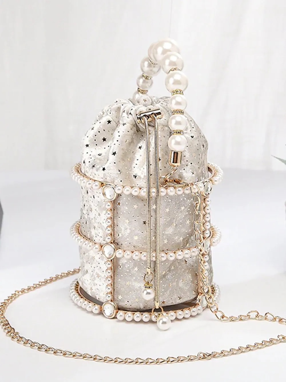 Pearl Bucket Hand Bag