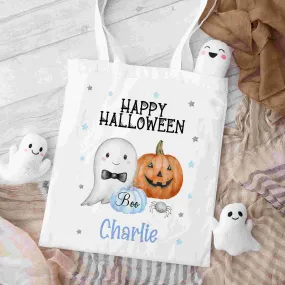 Personalised Children's Halloween Trick or Treat Bag – Customised Candy Tote for Spooky Fun