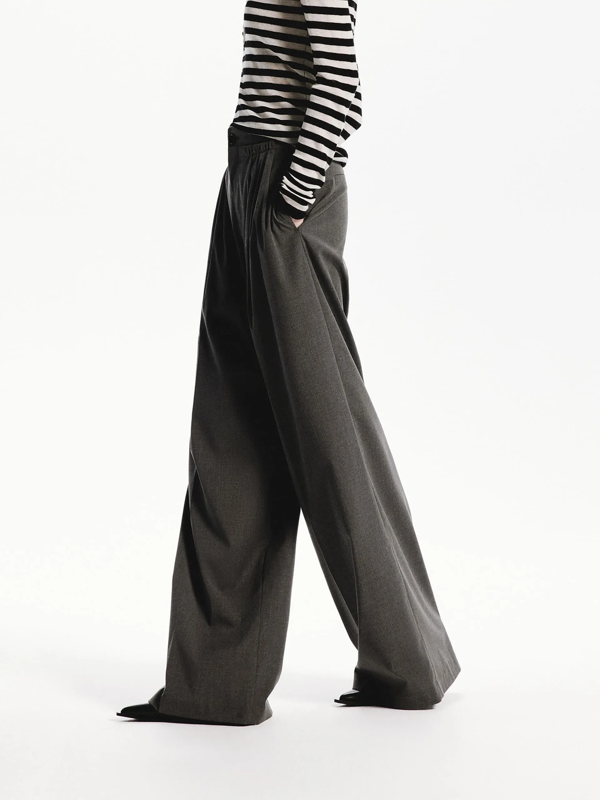 Pleated Wide Leg Pants