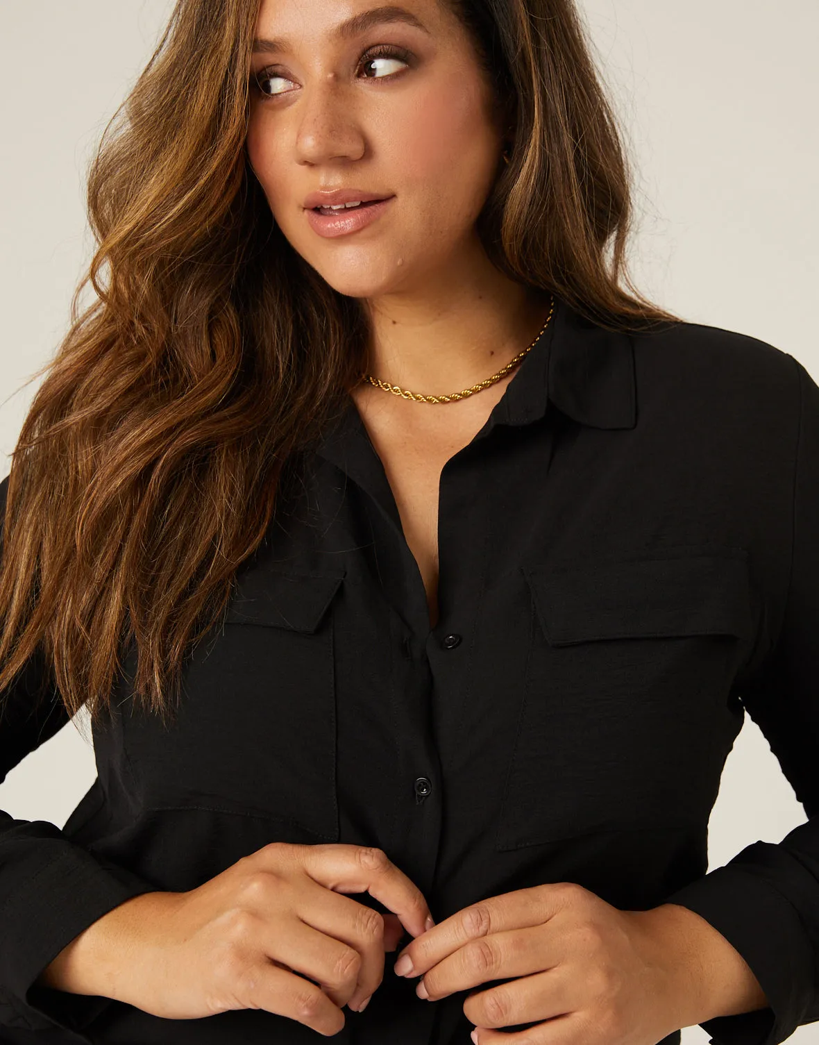 Plus Size Relaxed Button Up Shirt