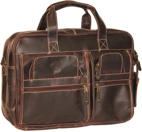 PoloGear Leather Parkmam Computer Briefcase