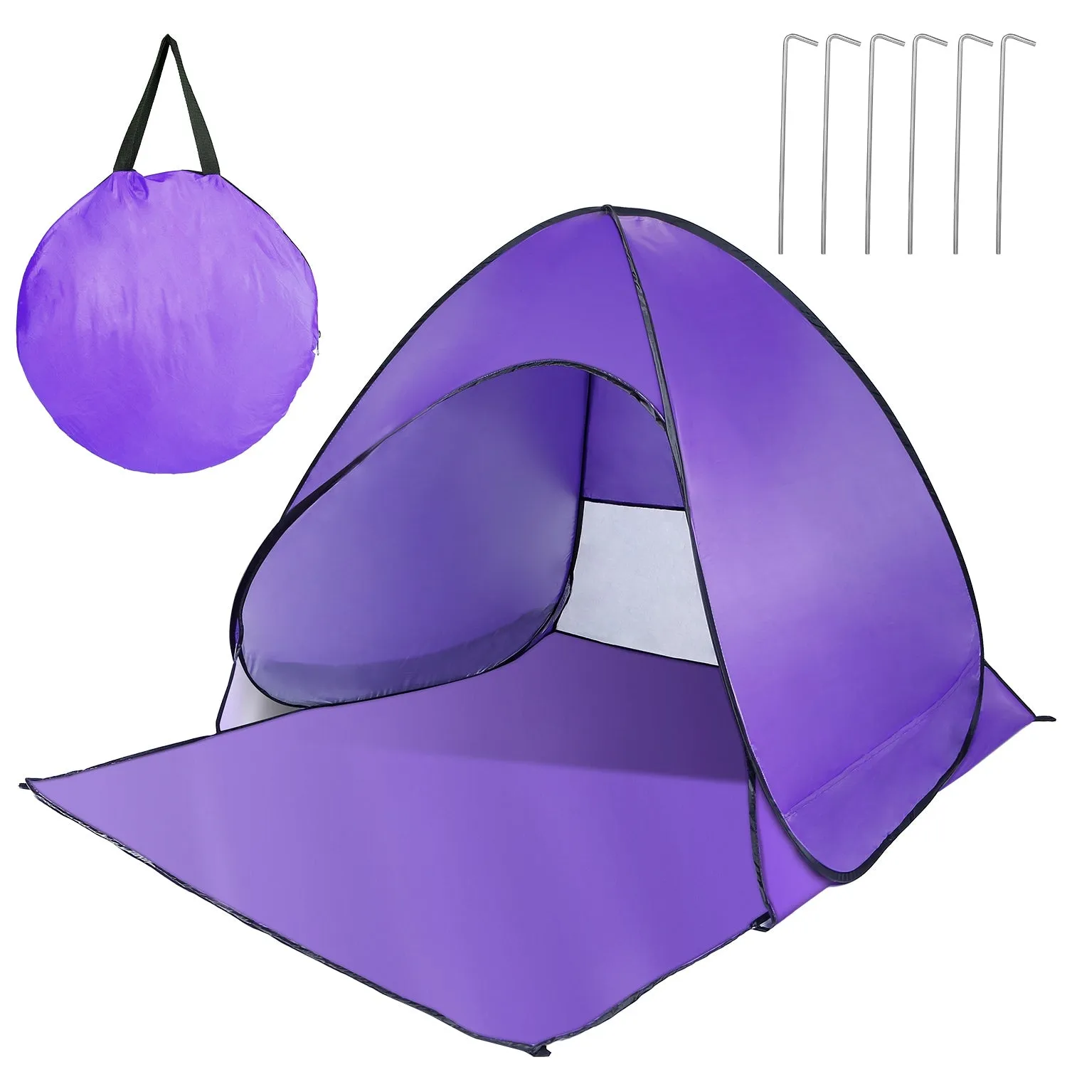 Pop Up Beach Tent Sun Shade Shelter Anti-UV Automatic Waterproof Tent Canopy for 2/3 Man w/ Net Window Storage Bag for Outdoor Beach Camping Fishing P