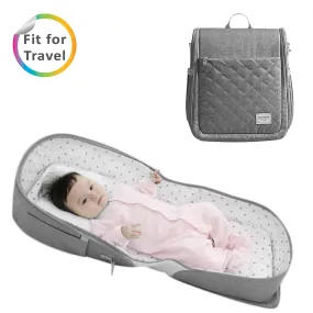 Portable Baby Bed & Bag- Grey