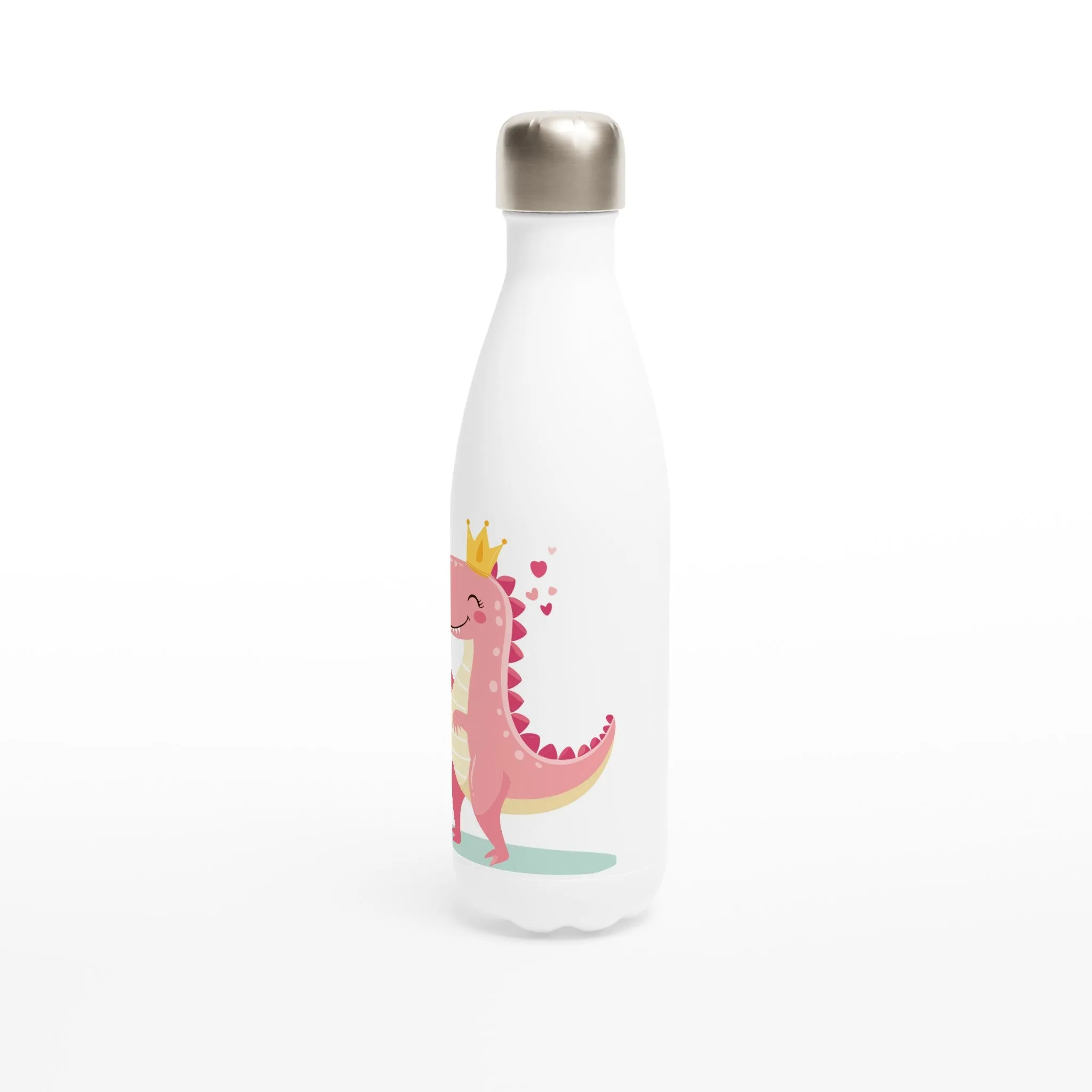 Princess Tyrannosaurus White 17oz Stainless Steel Water Bottle