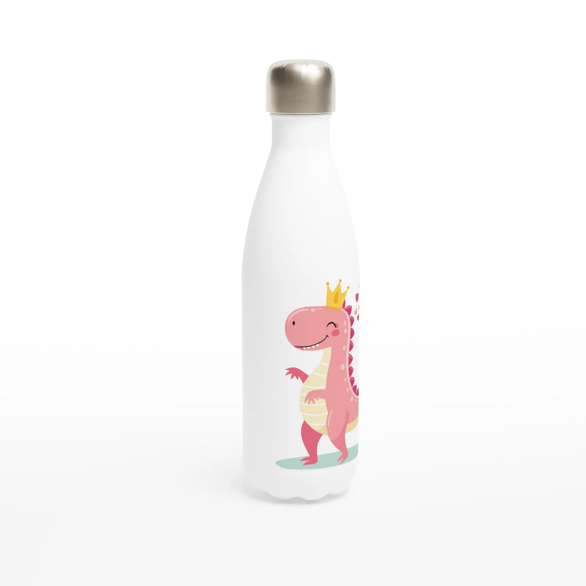 Princess Tyrannosaurus White 17oz Stainless Steel Water Bottle