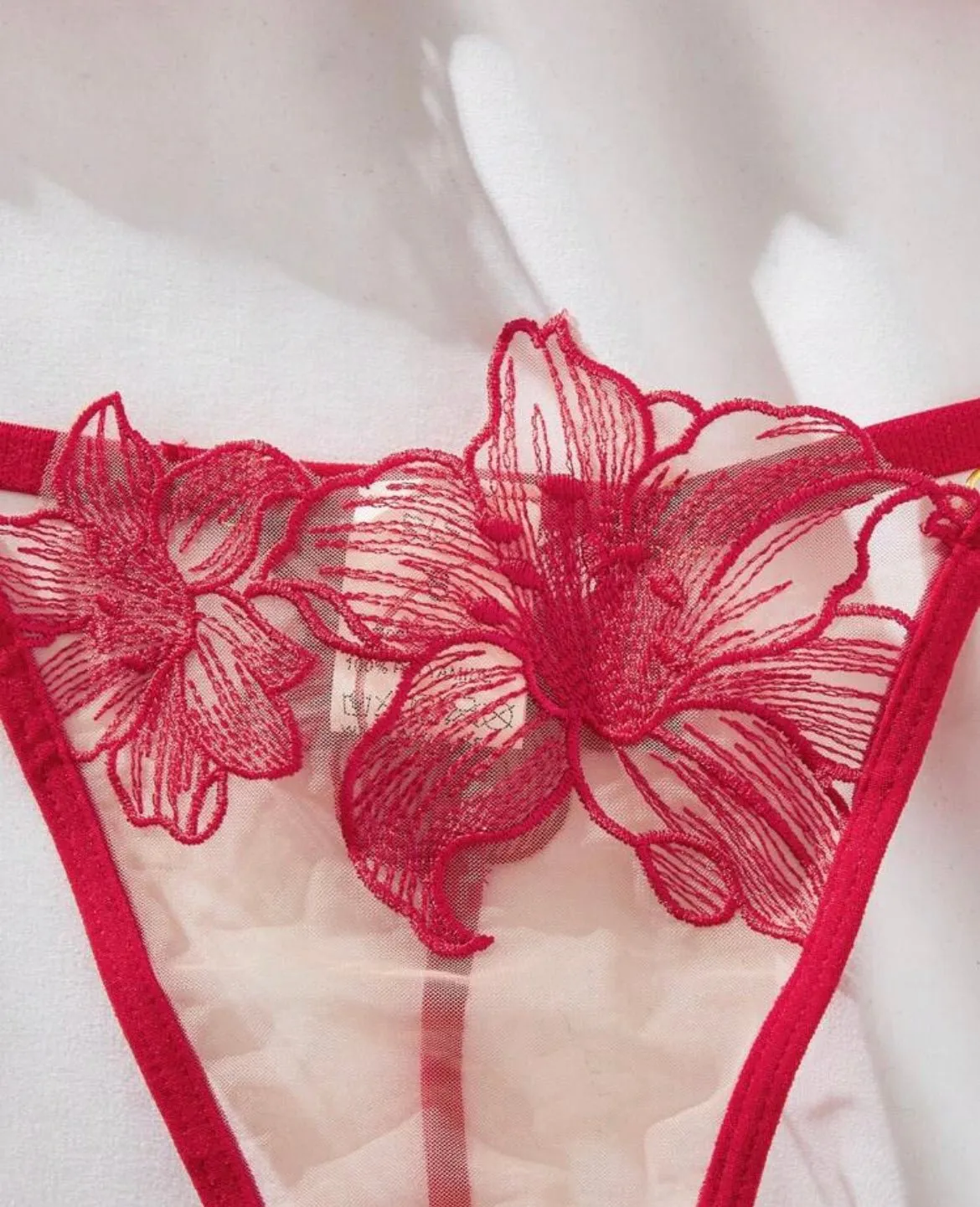 Red Lingerie Set Embroidered