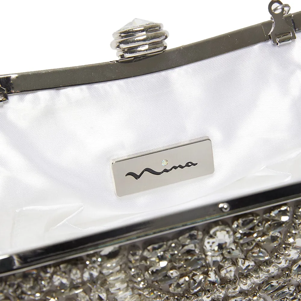 Rinna Handbag in White Sparkle