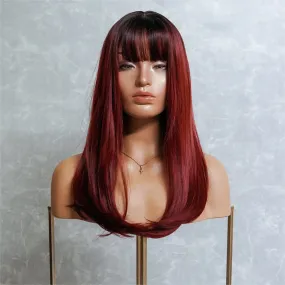 ROSÈ Red Ombre Fringe Wig