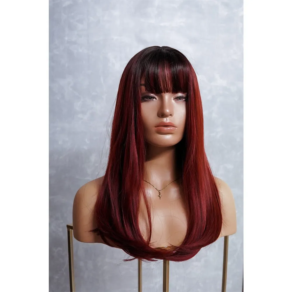 ROSÈ Red Ombre Fringe Wig