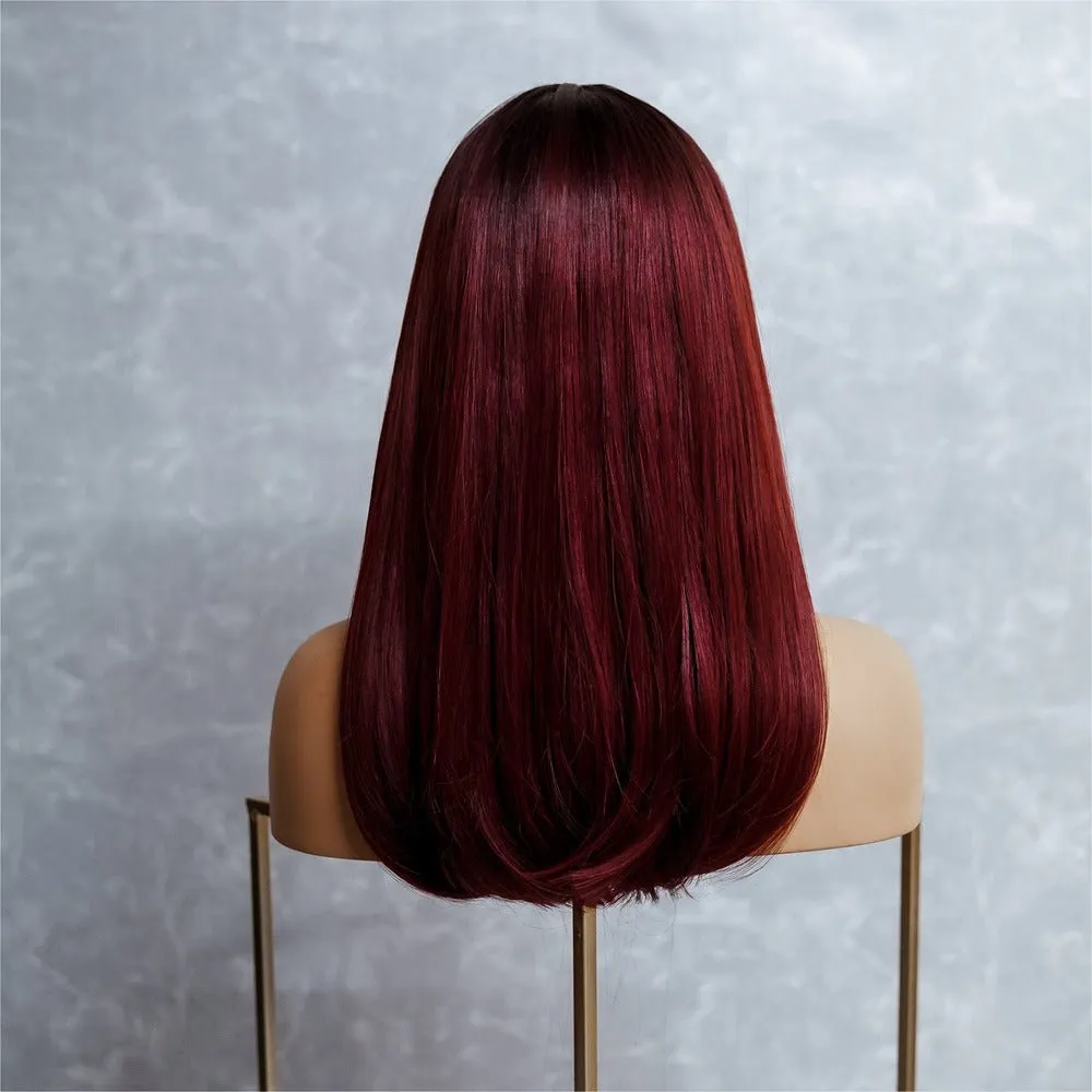 ROSÈ Red Ombre Fringe Wig