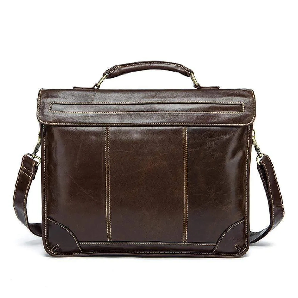 Rossie Viren  Vintage Leather Briefcase Messenger Bag