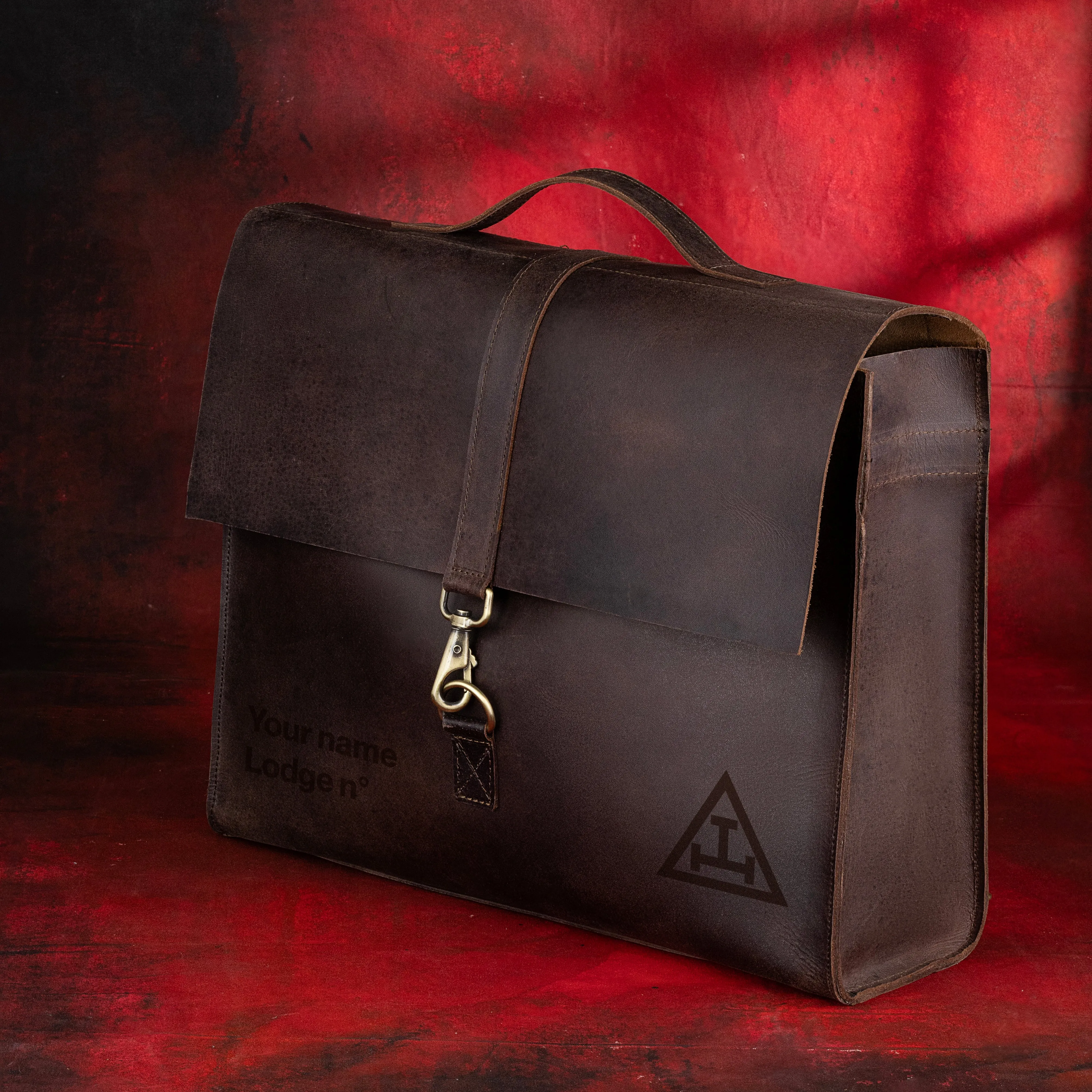 Royal Arch Chapter Briefcase - Genuine Cow Leather Convertible Bag