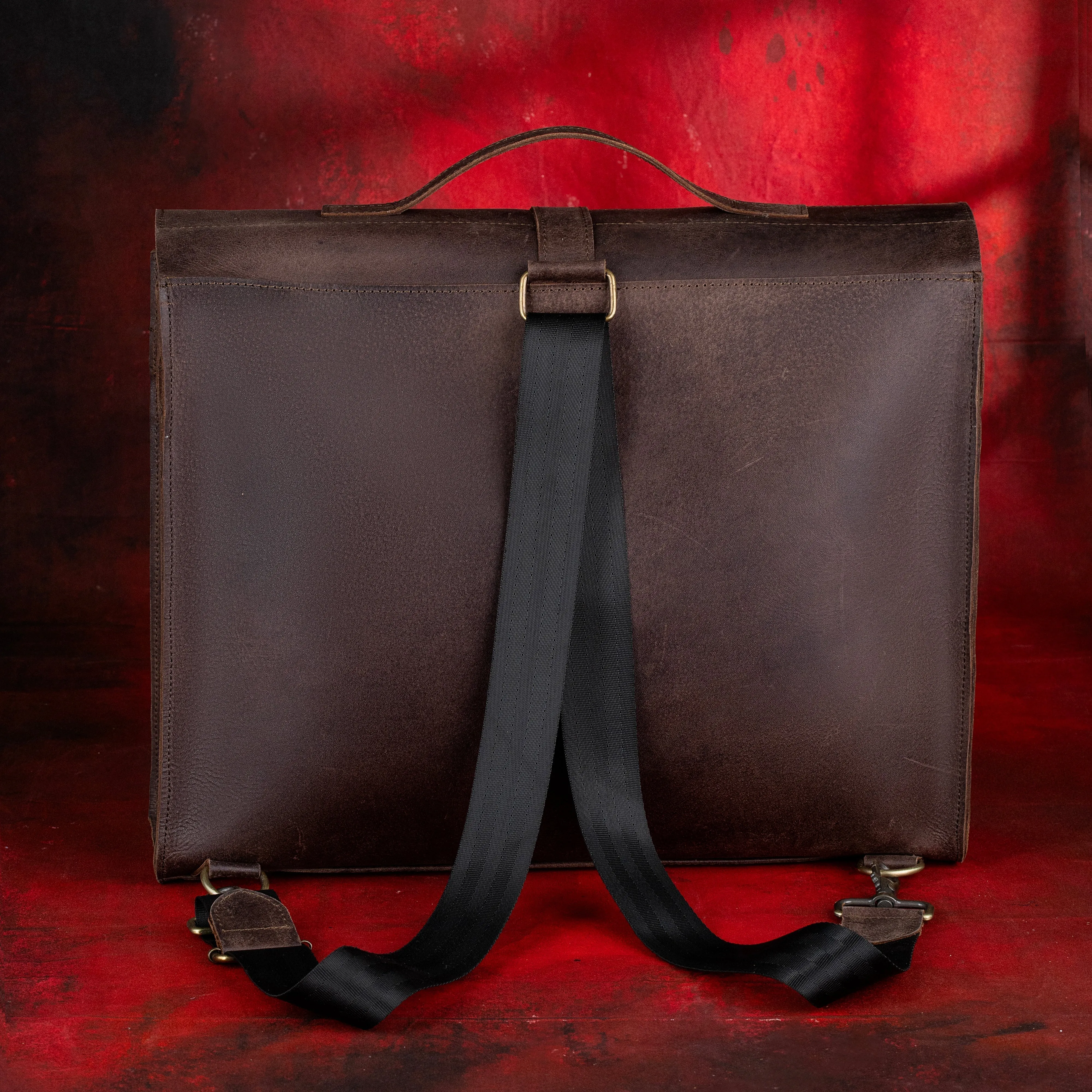 Royal Arch Chapter Briefcase - Genuine Cow Leather Convertible Bag