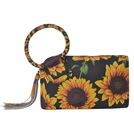 SALE! Sunflower NGIL Fashion Faux Leather Mini Purse With Fringe Tassel