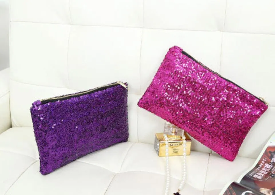 Sequins Dazzling Glitter Bling Clutch Handbag Evening Bag Wrist Bag