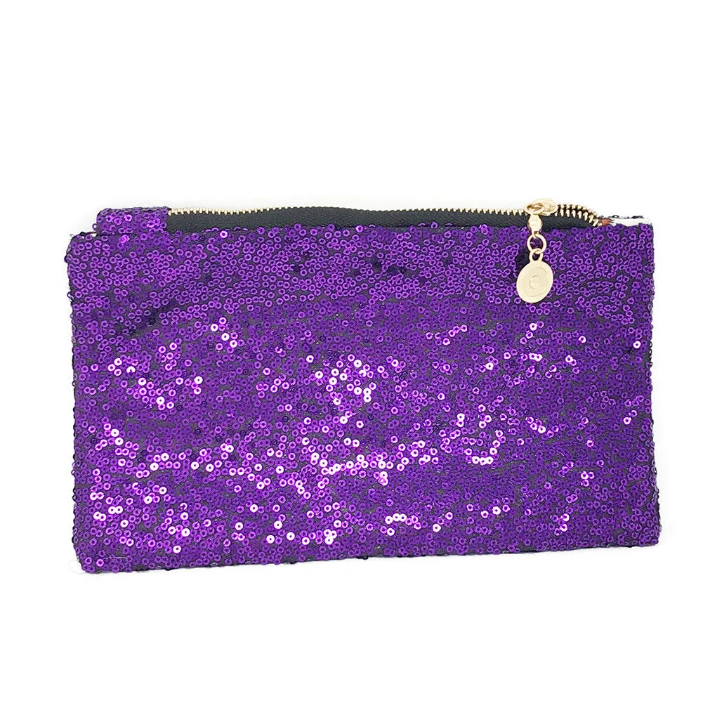 Sequins Dazzling Glitter Bling Clutch Handbag Evening Bag Wrist Bag