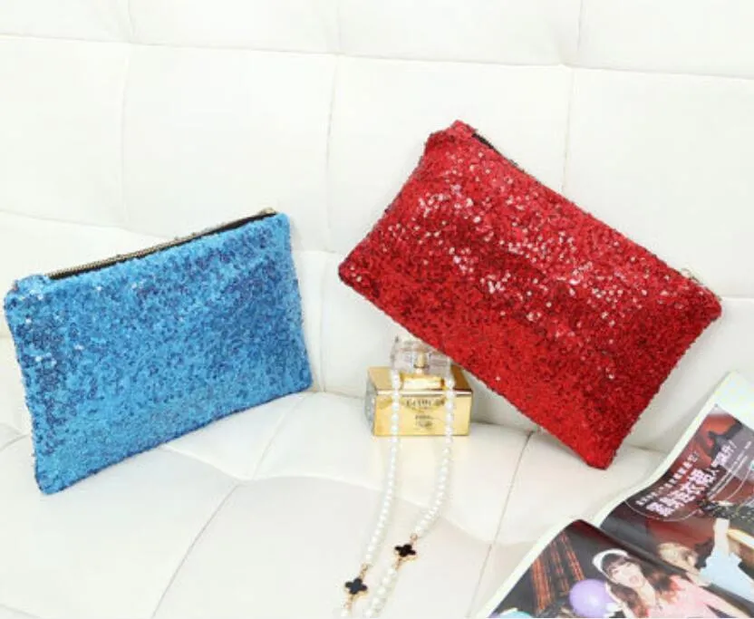 Sequins Dazzling Glitter Bling Clutch Handbag Evening Bag Wrist Bag