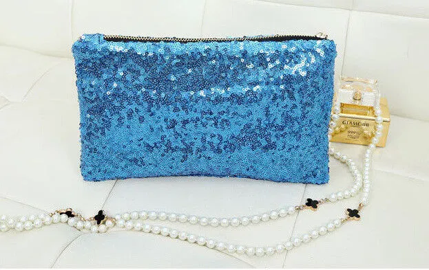 Sequins Dazzling Glitter Bling Clutch Handbag Evening Bag Wrist Bag