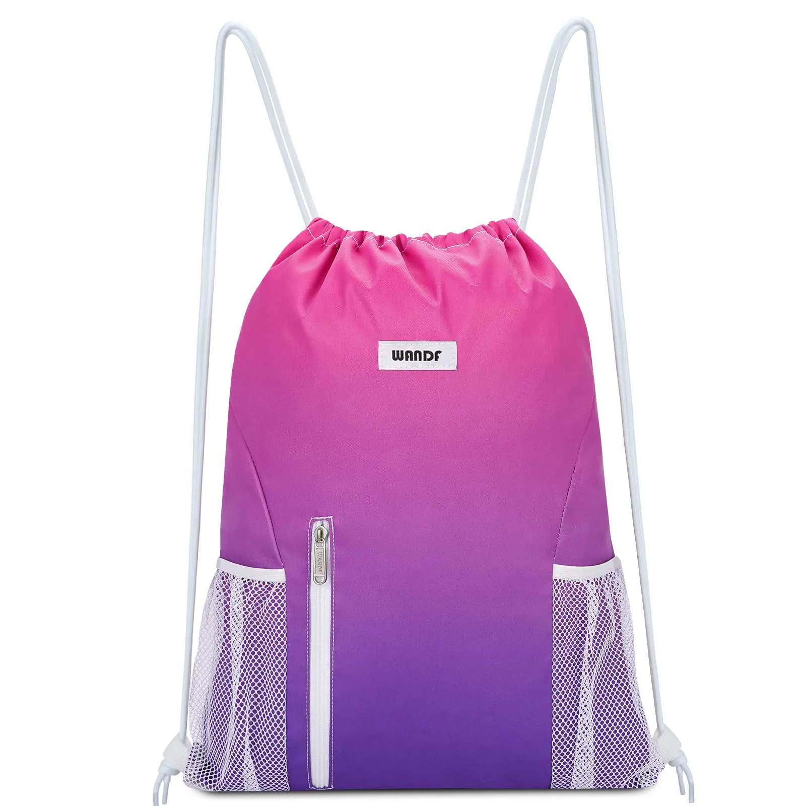 Sports Gym Drawstring Backpack with Mesh Pockets - WF6038