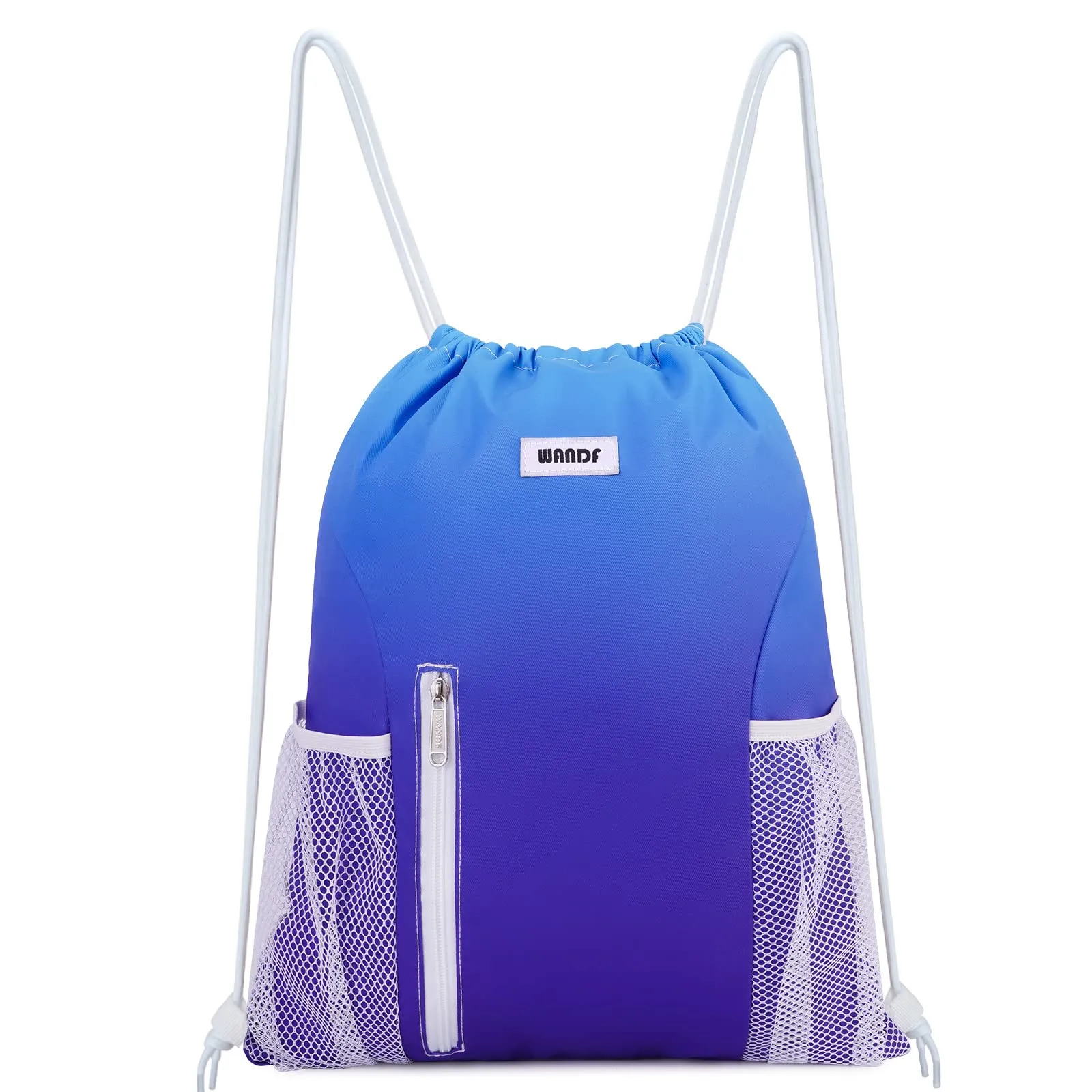 Sports Gym Drawstring Backpack with Mesh Pockets - WF6038