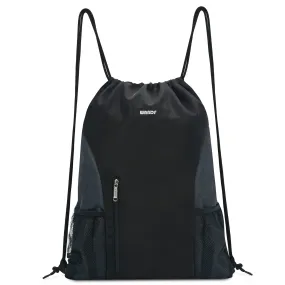 Sports Gym Drawstring Backpack with Mesh Pockets - WF6038