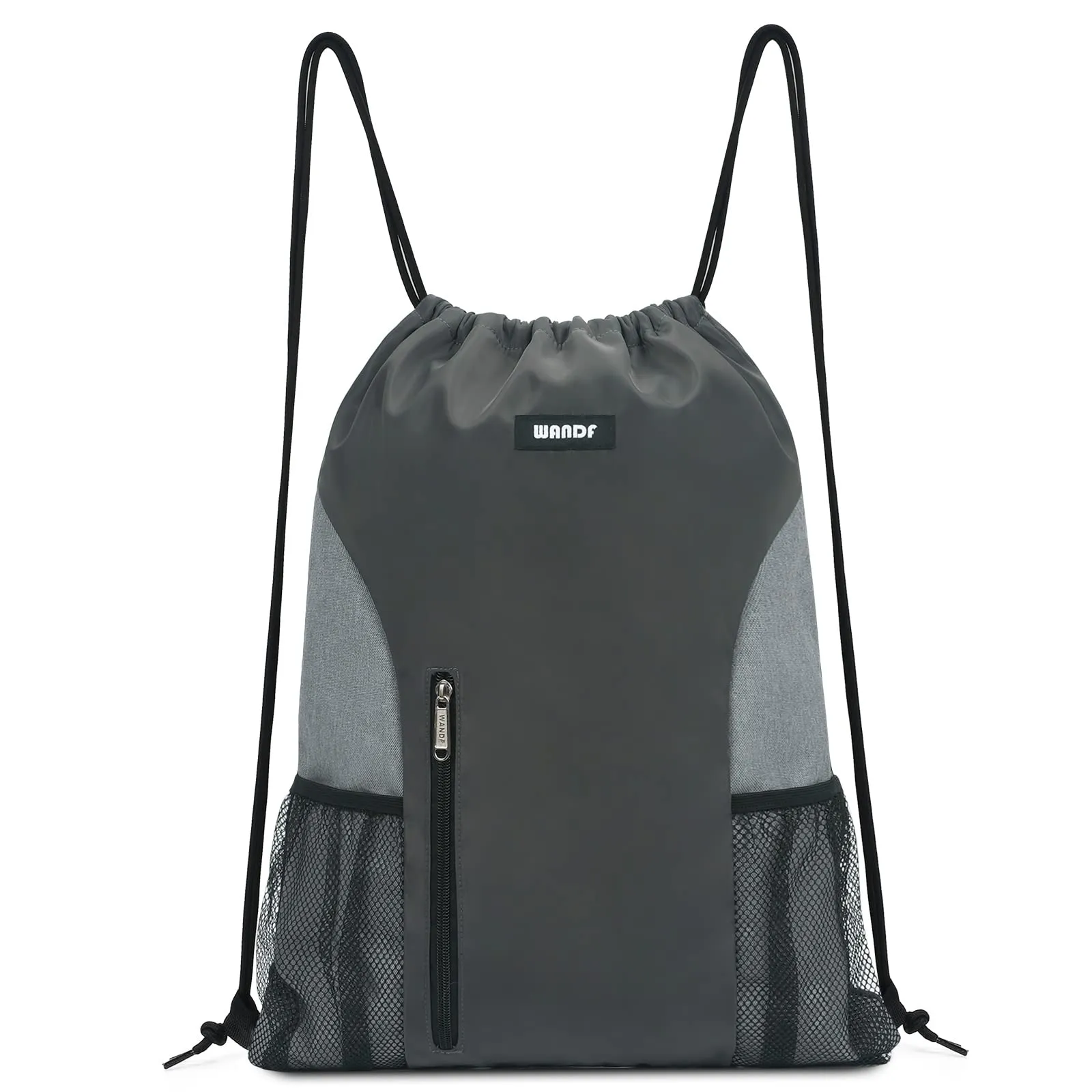 Sports Gym Drawstring Backpack with Mesh Pockets - WF6038