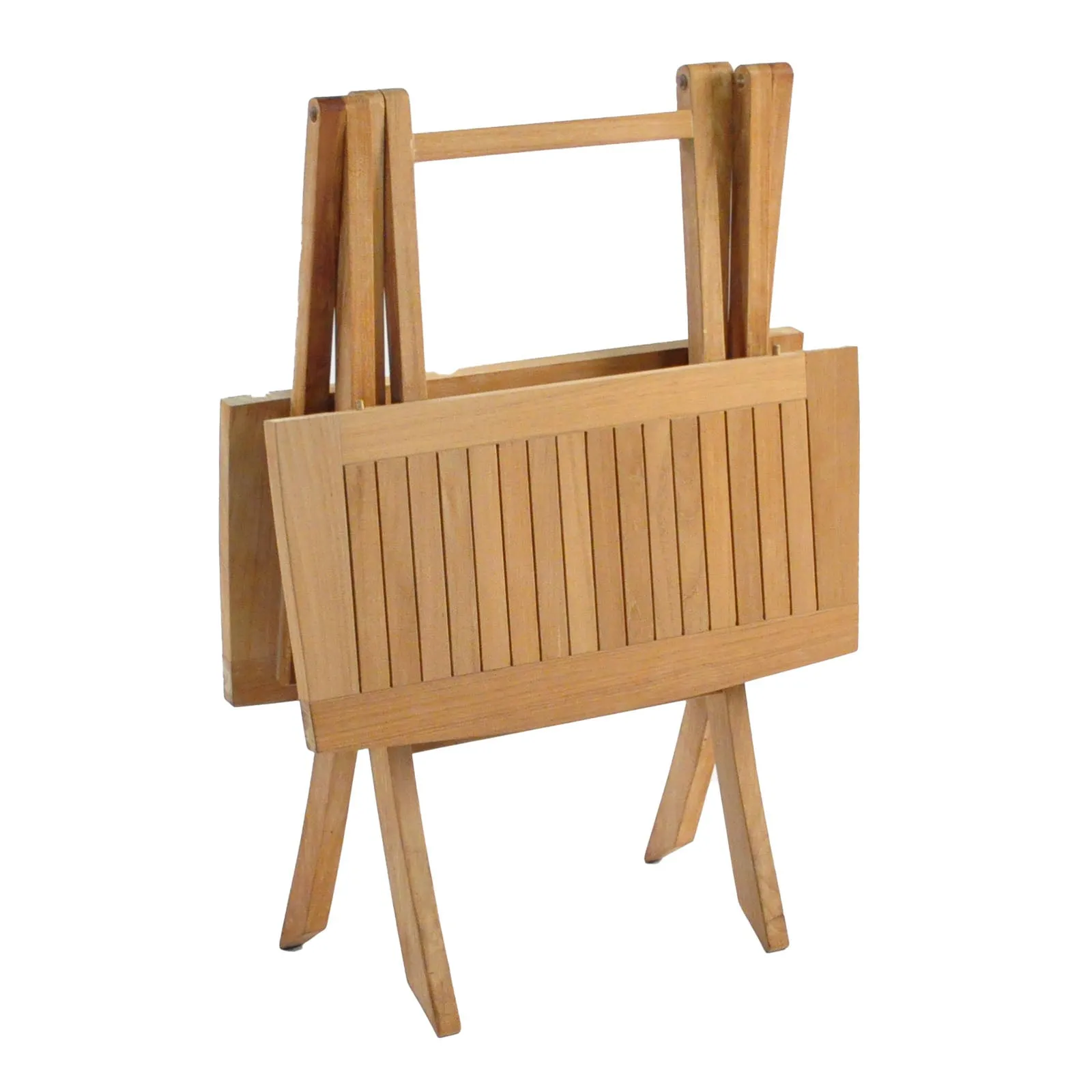 Square Teak Folding Bag Table