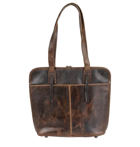 STS Ranchwear Chaynee Mountain Patchwork Cowhide Hair-On Conceal Carry Laptop Tote STS33223