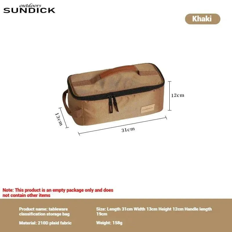 SUNDICK Outdoor Picnic Tableware Cups And Utensils Storage Bag Stove Head Gas Cylinder Storage Bag Handheld Sorting Bag