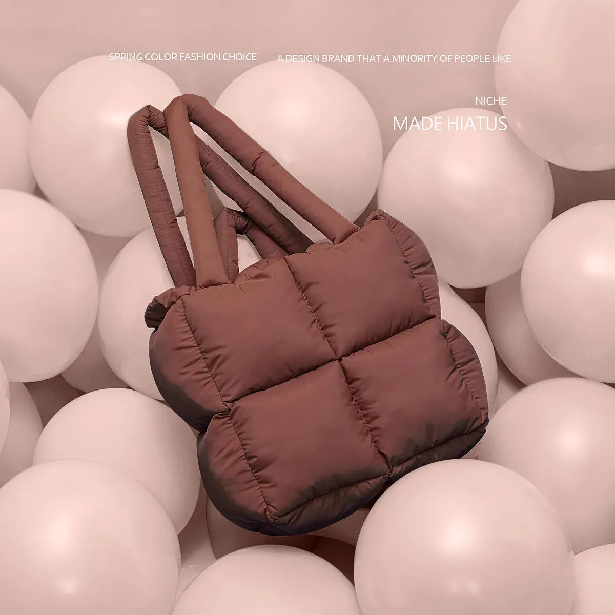 TEEK - Nylon Square Puff Handbag