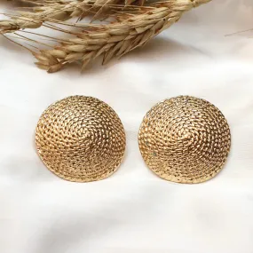 TFC Dotted Circled Gold Plated Stud Earrings