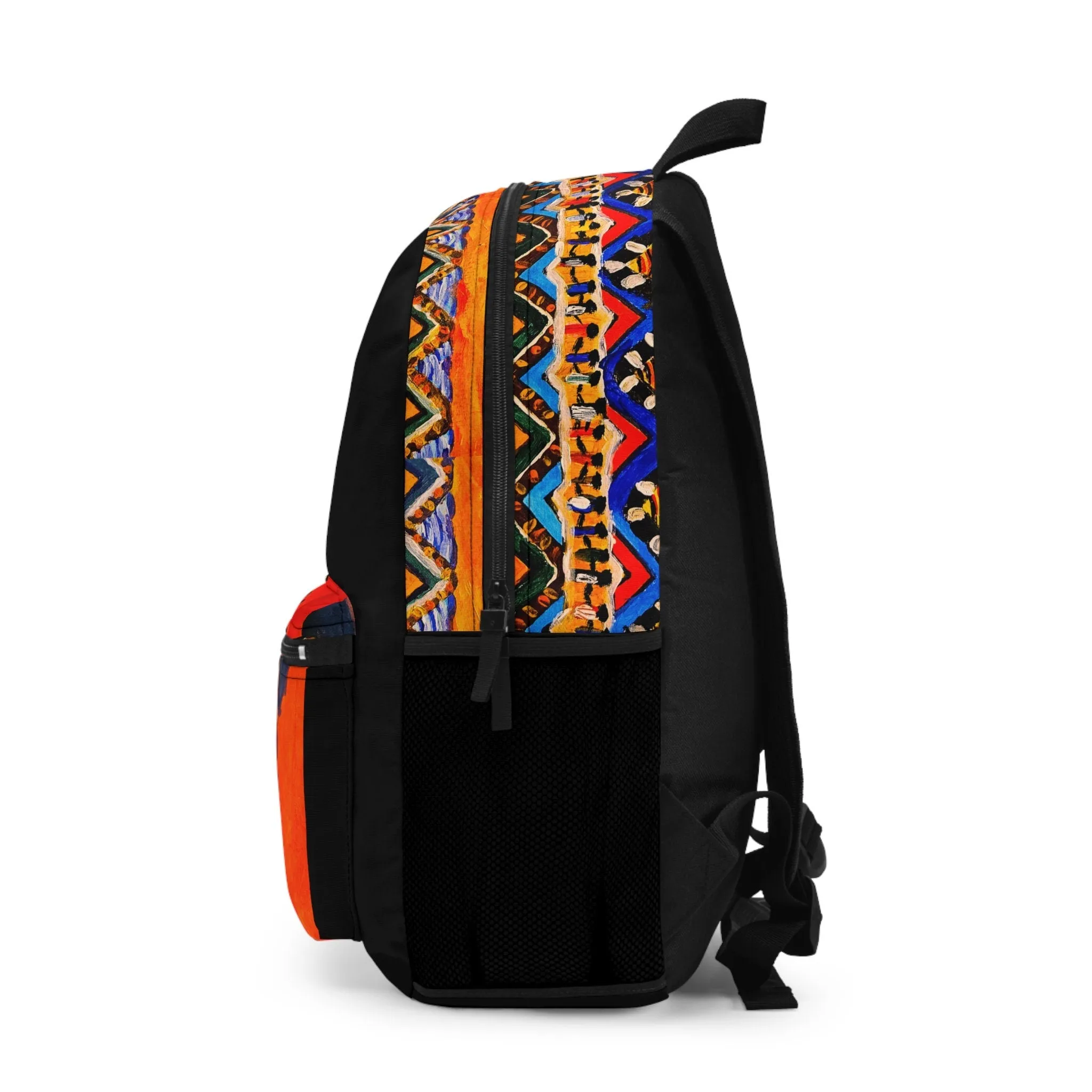 Tribal Print Artisan Backpack, Hand Crafted Ethnic Woman Design, Stylish Travel Accessory