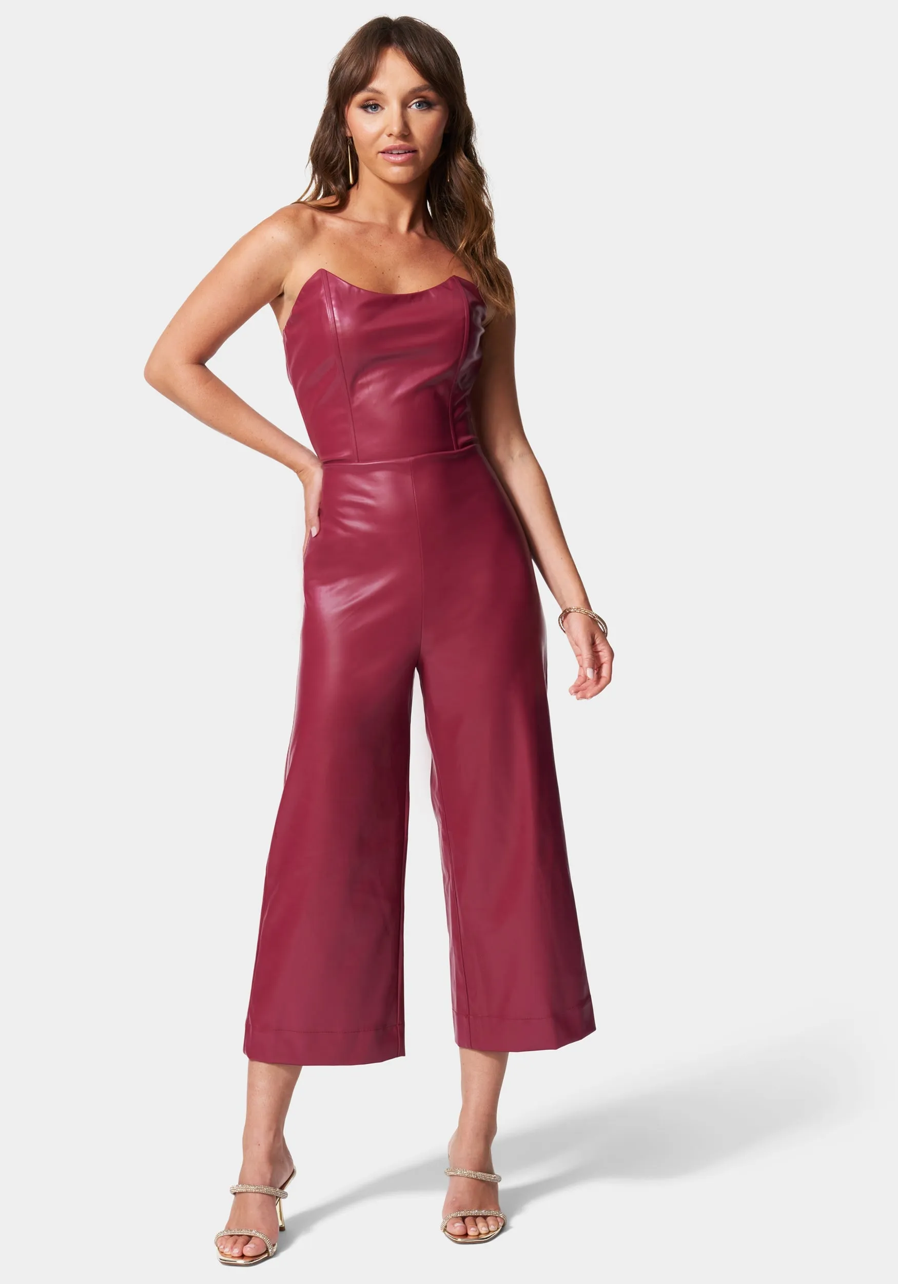 Vegan Leather Culotte Jumpsuit