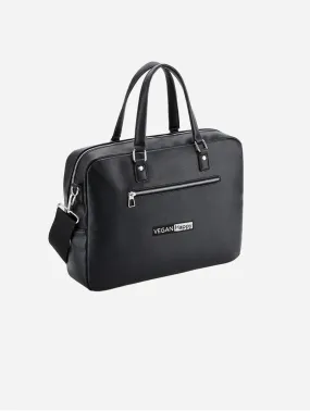 Vegan Leather Tailored Luxe Recycled PU Briefcase | Black