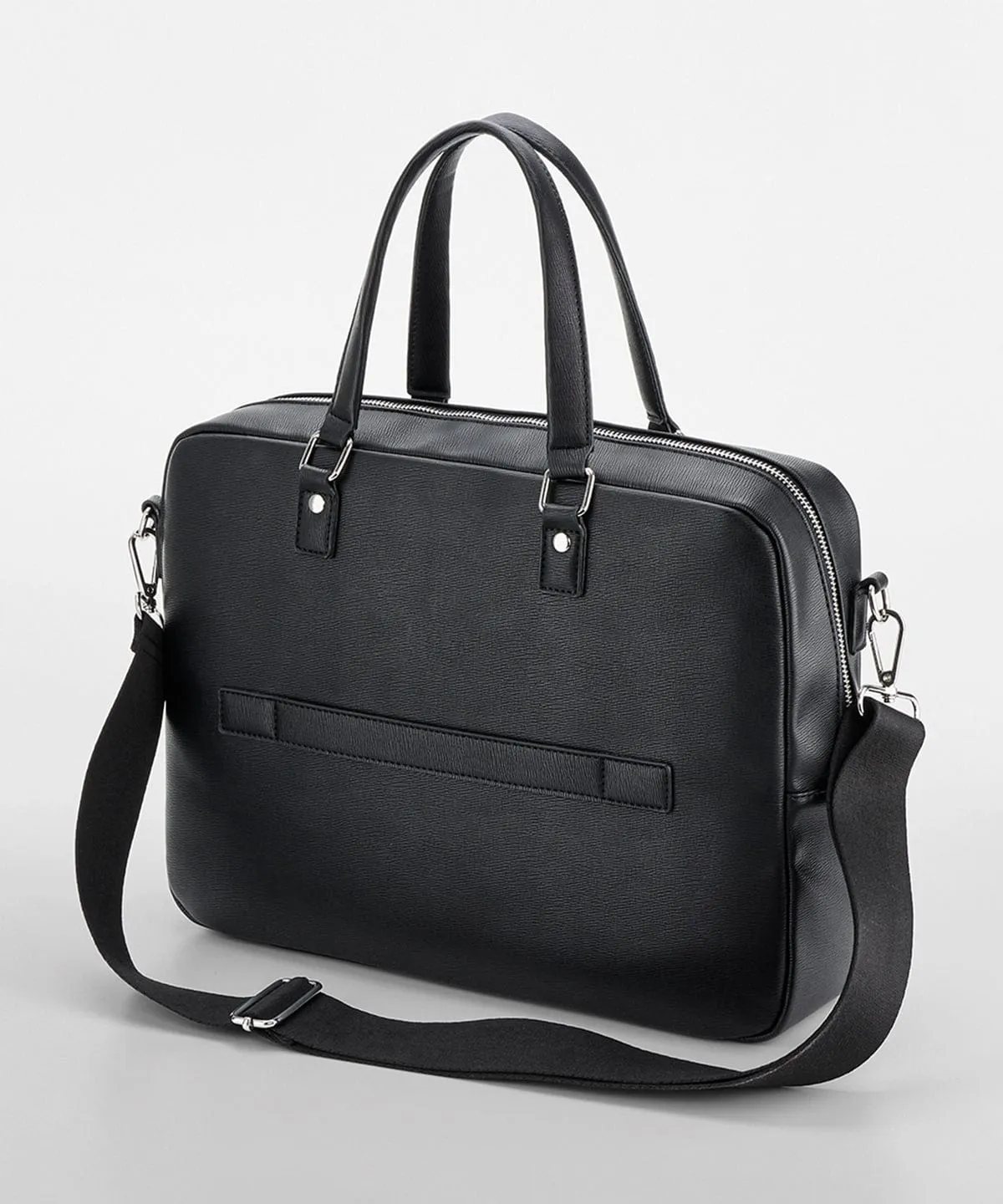 Vegan Leather Tailored Luxe Recycled PU Briefcase | Black