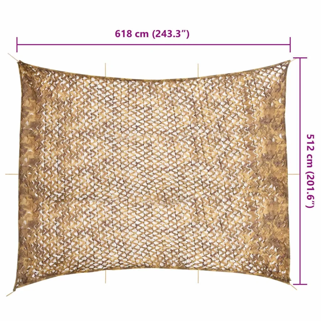 vidaXL Camouflage Net with Storage Bag 618x512 cm Sand