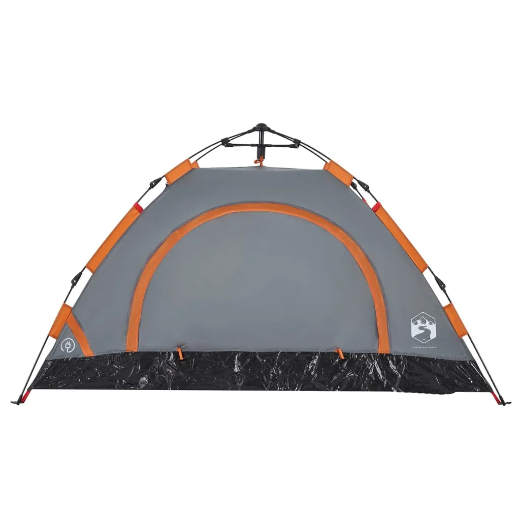 vidaXL Camping Tent 2-Person Grey and Orange Quick Release