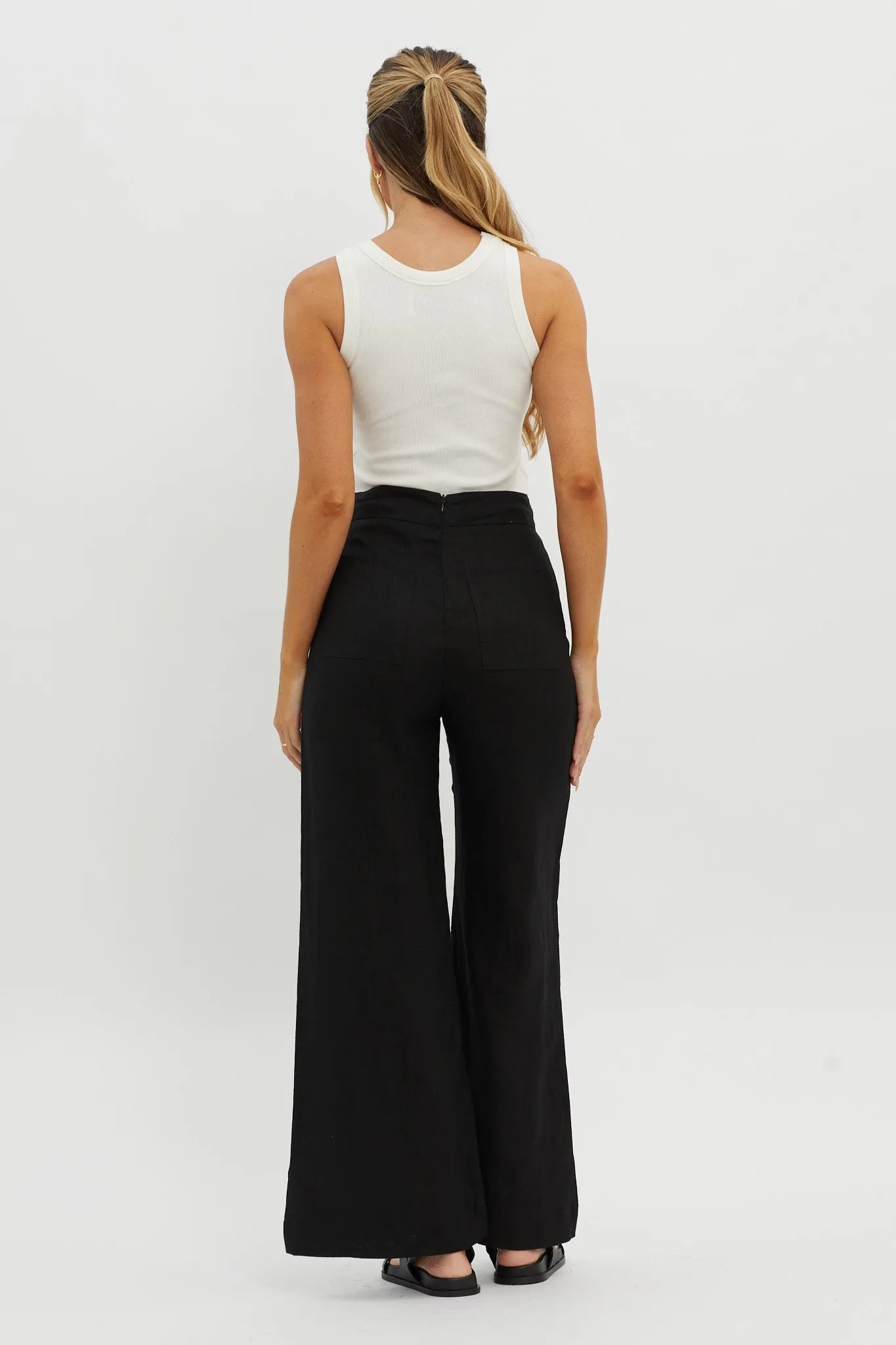 Wanda Wide Leg Pants Black