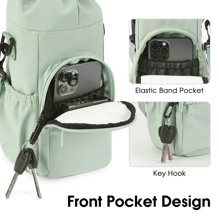 Water Bottle Holder With Strap Cross Body Sling Bag For Within 40oz Cup(Green)