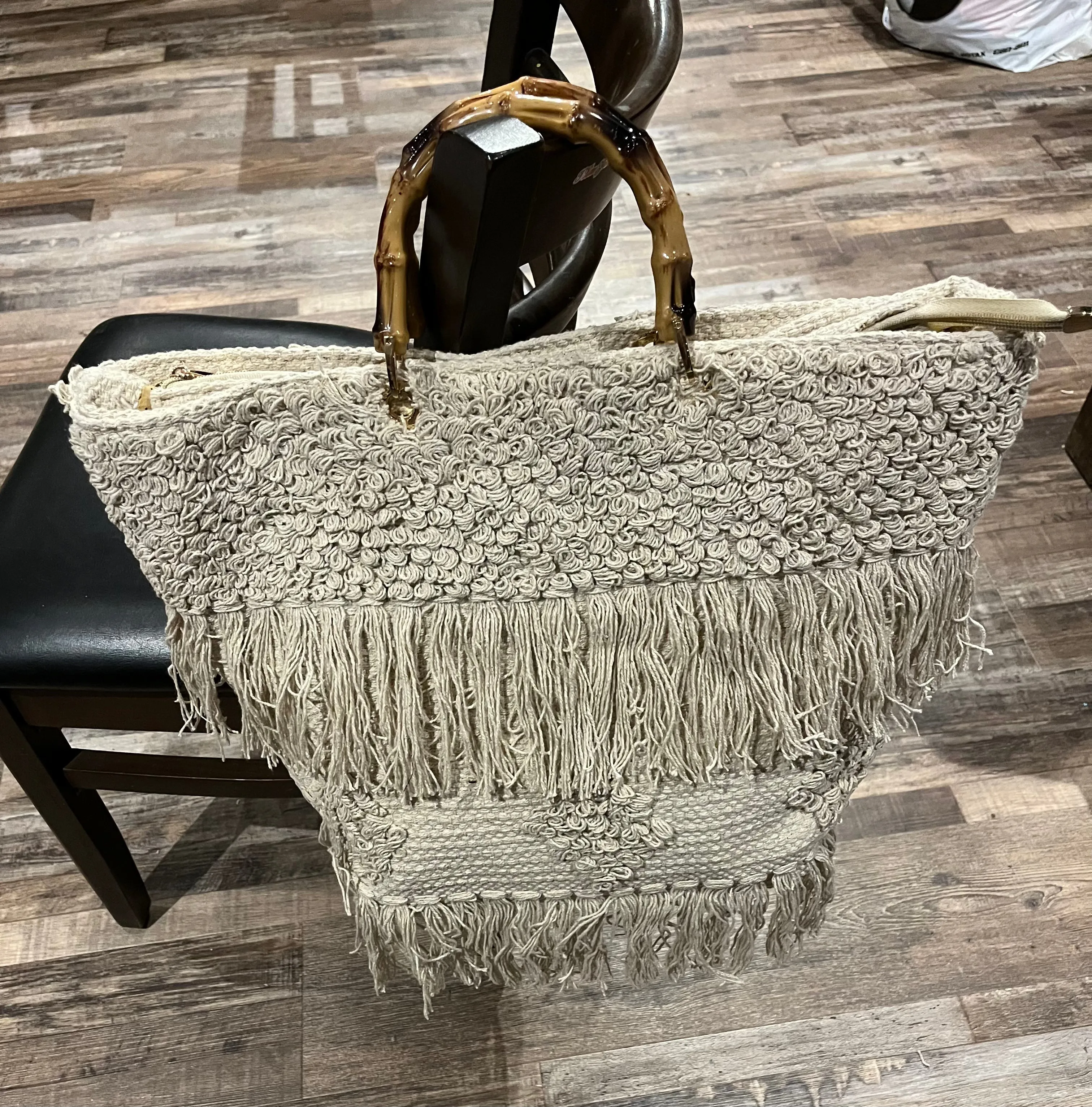 Wenz BG-2100 Off White Fringe Bag