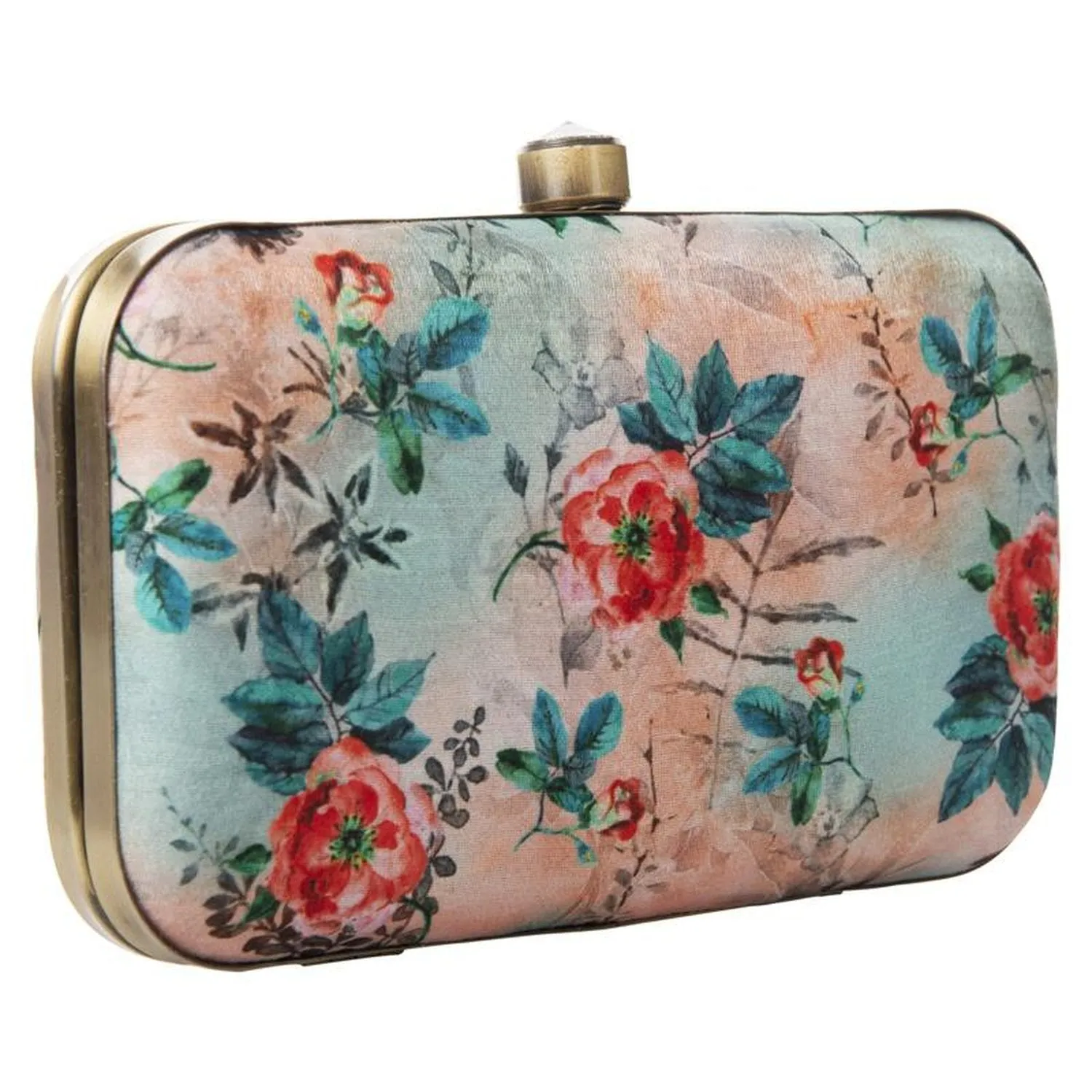 Women's Floral Party Wedding Clutch Purse with Chain