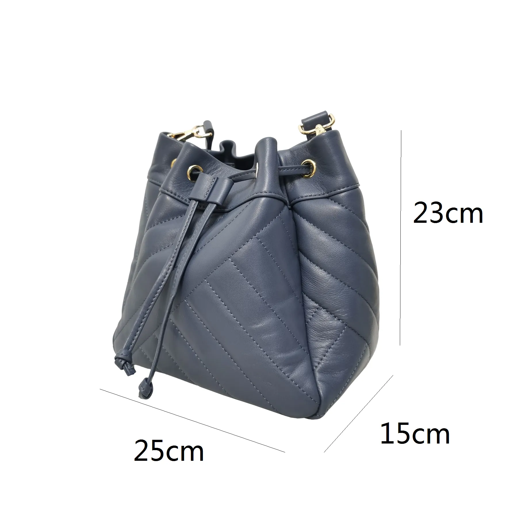 Women's lambskin leather handbag bucket bag Falten design