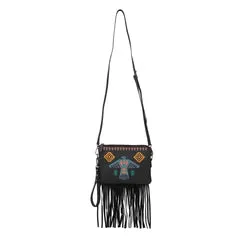 Wrangler Embroidered Fringe Collection Clutch/Wristlet/Crossbody