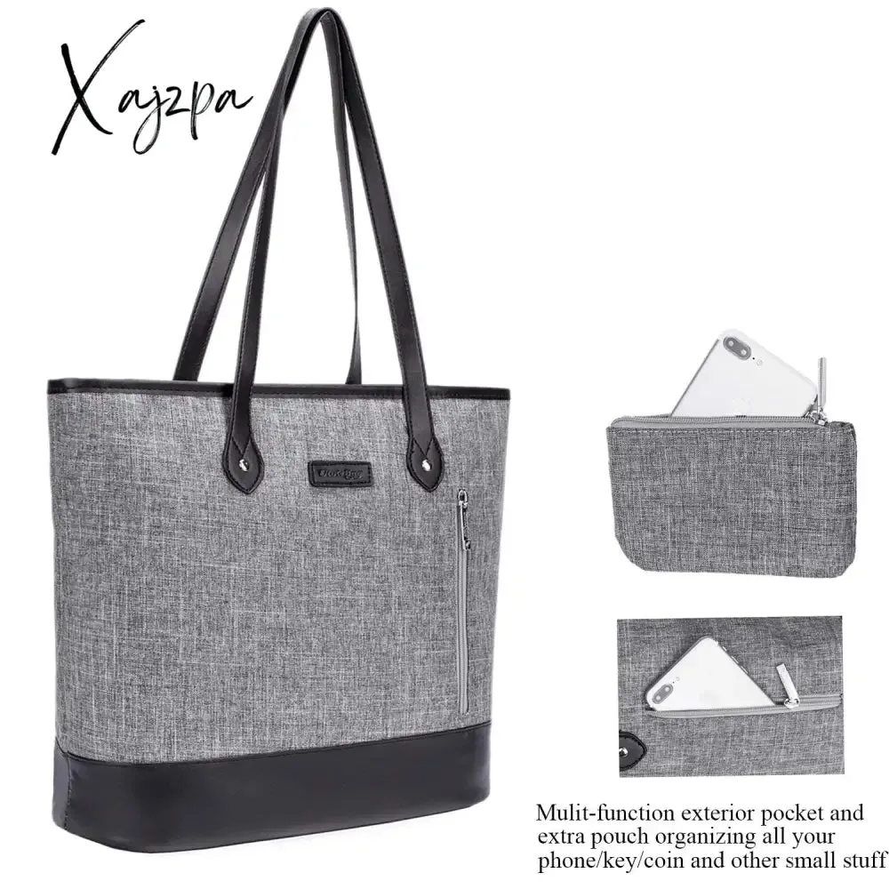 Xajzpa - UtoteBag Women 15.6 Inch Laptop Tote Bag Notebook Shoulder Bag Lightweight Multi-Pocket Nylon Business Work Office Briefcase